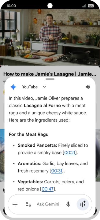 The answer from Gemini to your question is displayed.