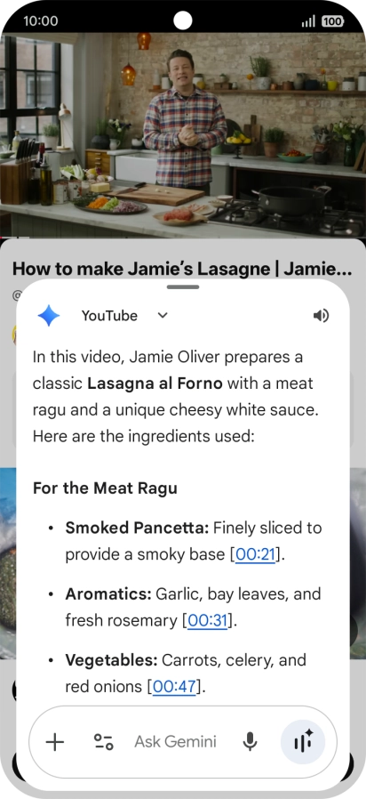 The answer from Gemini to your question is displayed.