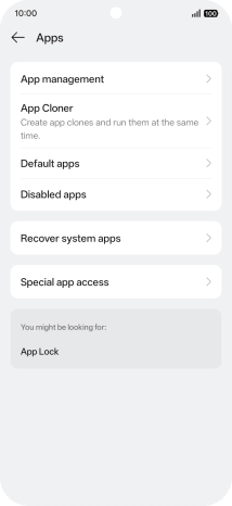 Press App management.