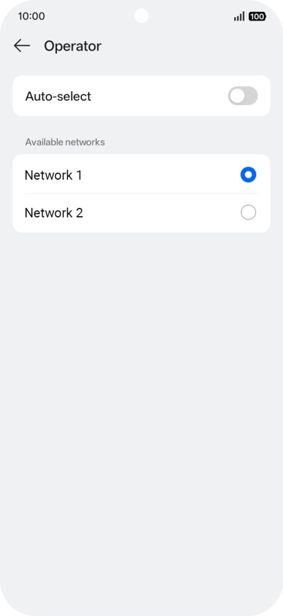 Press the required network.