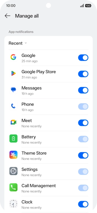 Press the drop down list.