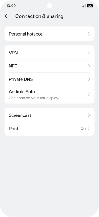 Press Personal hotspot.