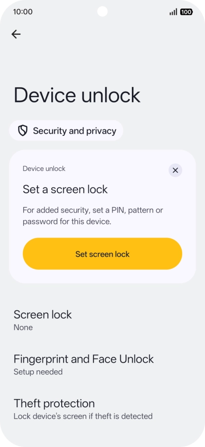 Press Fingerprint and Face Unlock.