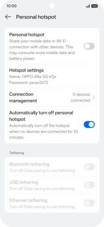 Press Hotspot settings.