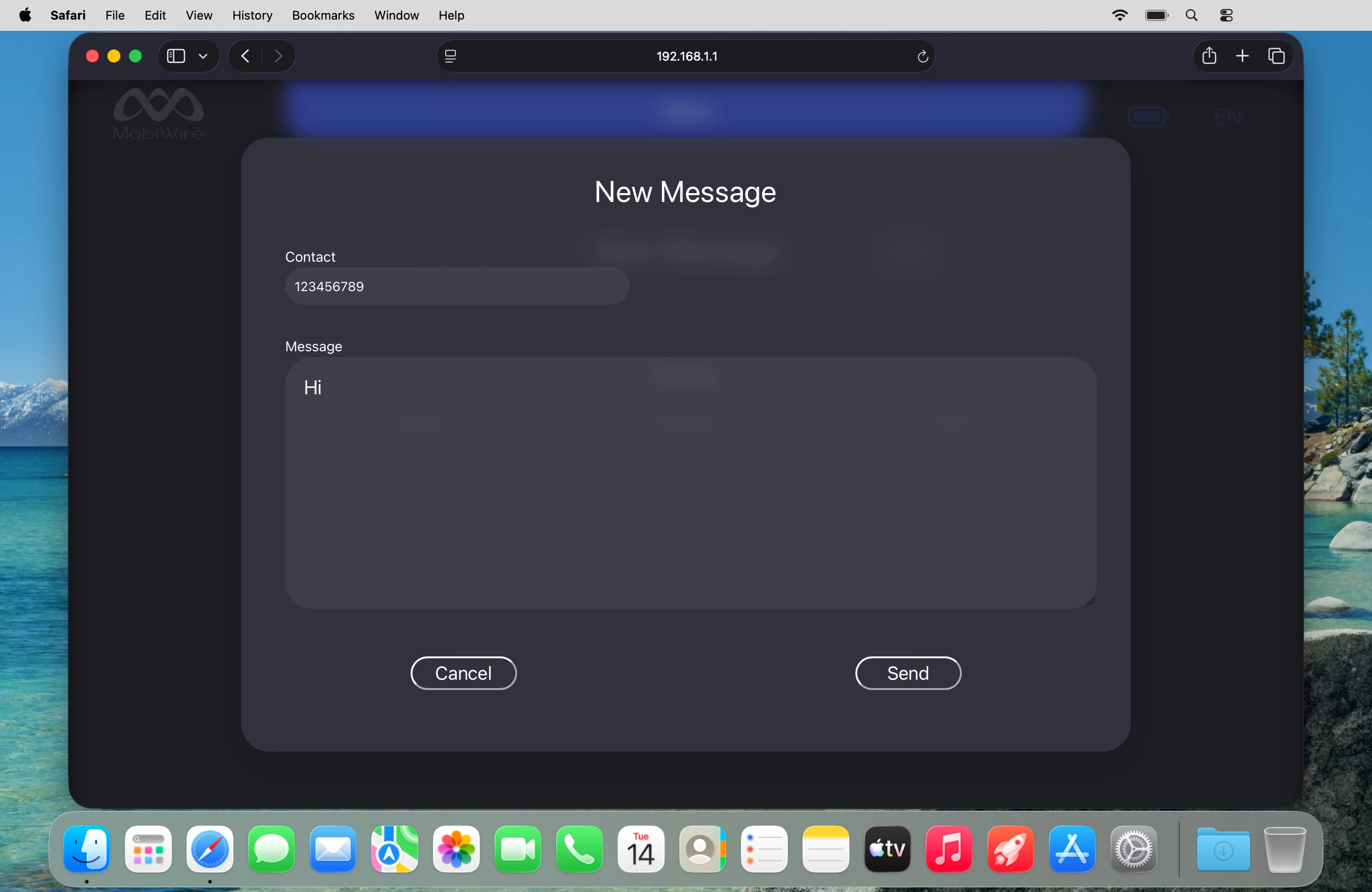 Click Send when you've written your text message.