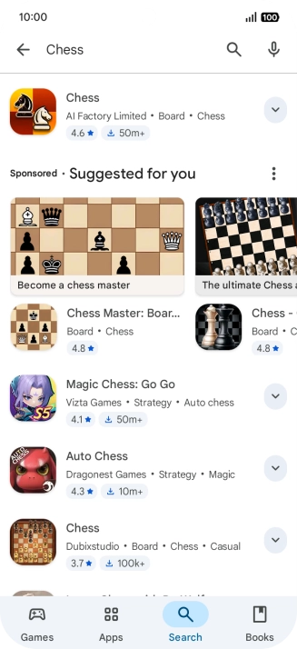 Press the required app.