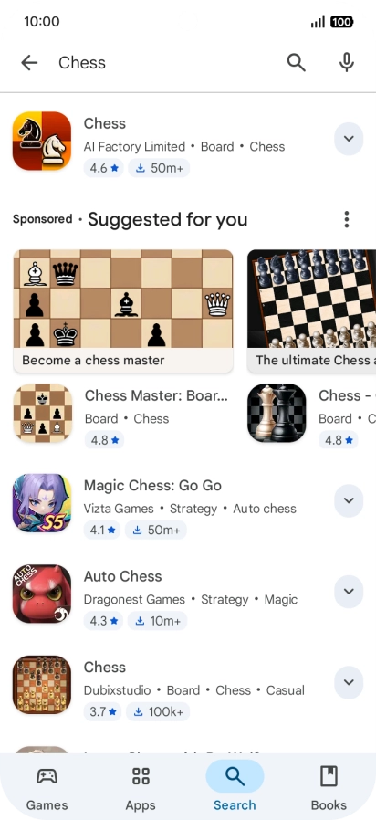 Press the required app.