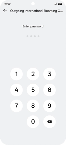 Key in your barring password. The default barring password is 0000.