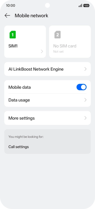Press the name of the SIM.
