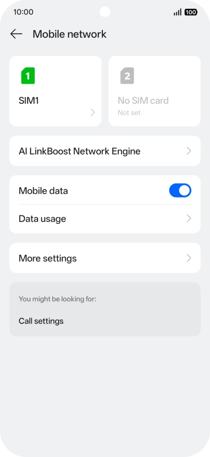 Press the name of the SIM.