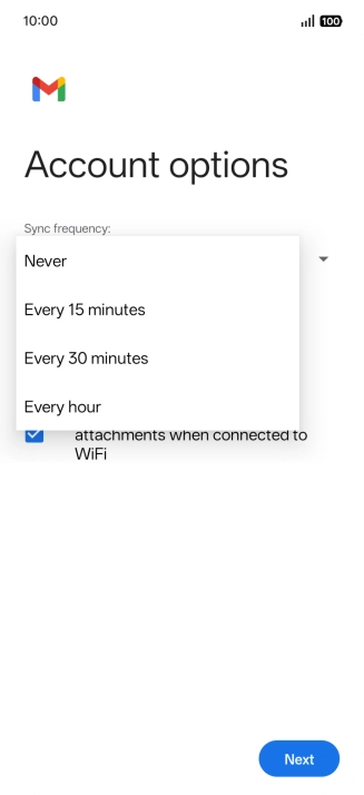 Press the required setting.