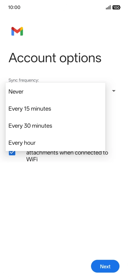 Press the required setting.