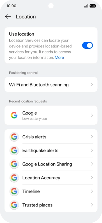 Press Location Accuracy.
