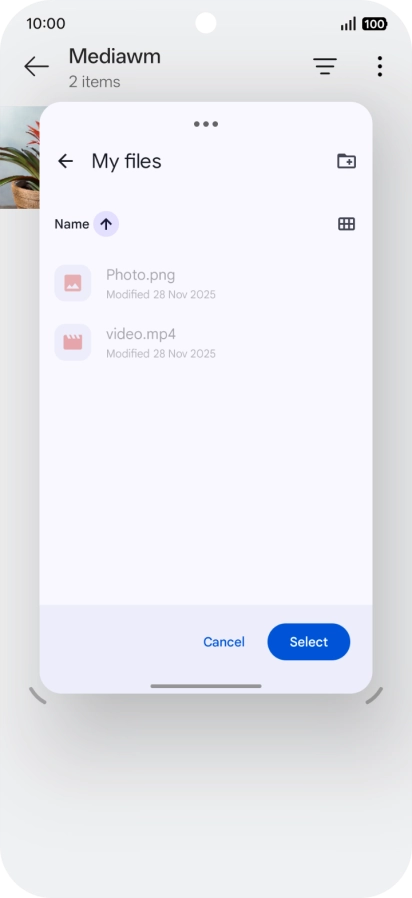 To create a new folder, press the new folder icon and follow the instructions on the screen to create a new folder.