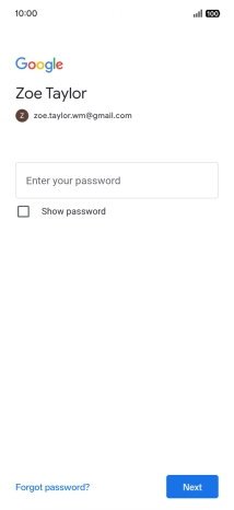 Press Enter your password and key in the password for your Google account.