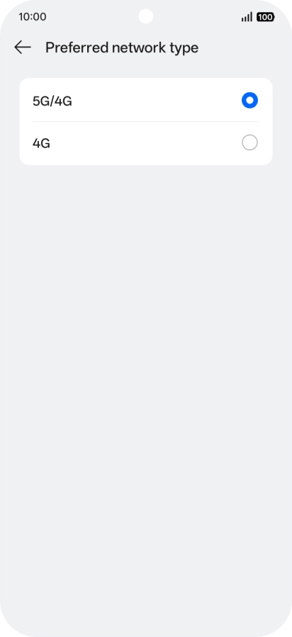 Press the required network.