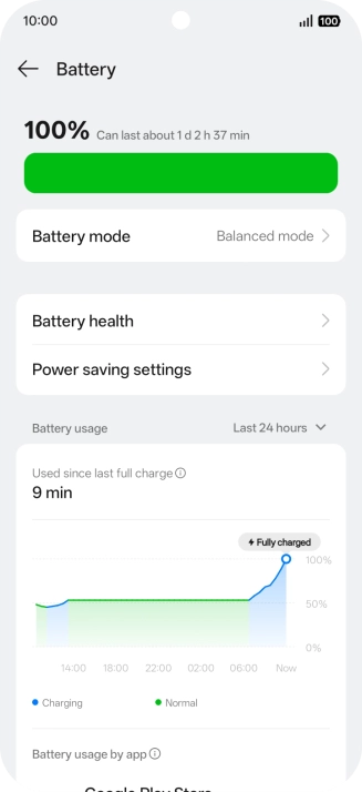 Press Battery mode.