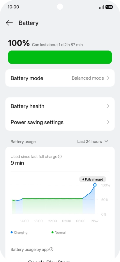 Press Battery mode.