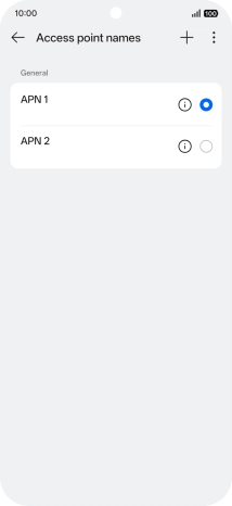 Press the field next to the data connection to activate it.