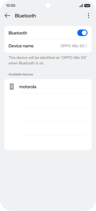 Press the required Bluetooth device and follow the instructions on the screen to pair the device with your phone.