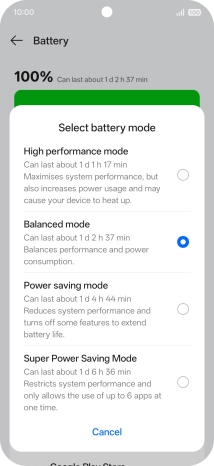 Press the required setting to turn on the function.