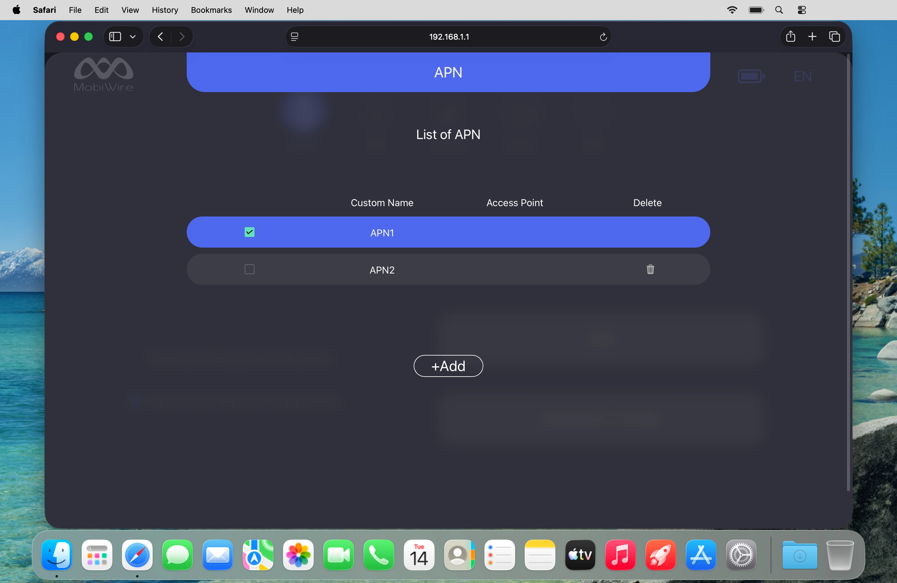 Click the field next to the required data connection.
