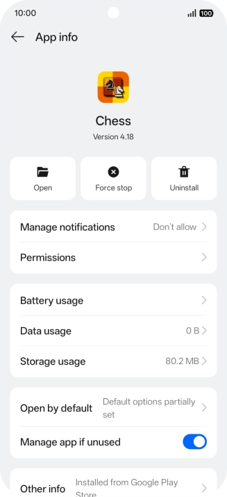 Press Storage usage.