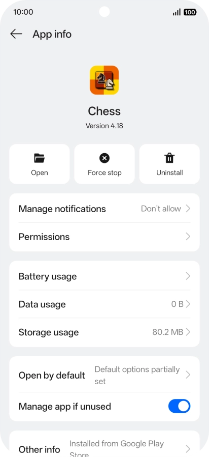 Press Storage usage.