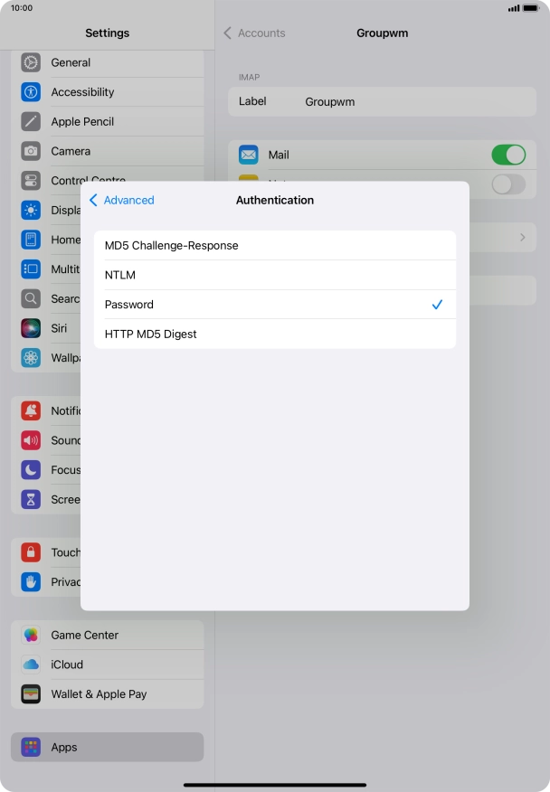 Press Password.