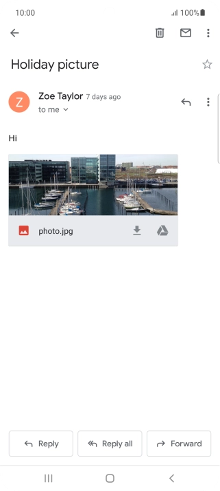 If an application is open on your phone, such as a Mail, you can also use the functions available here, e.g.: Reply to this email.