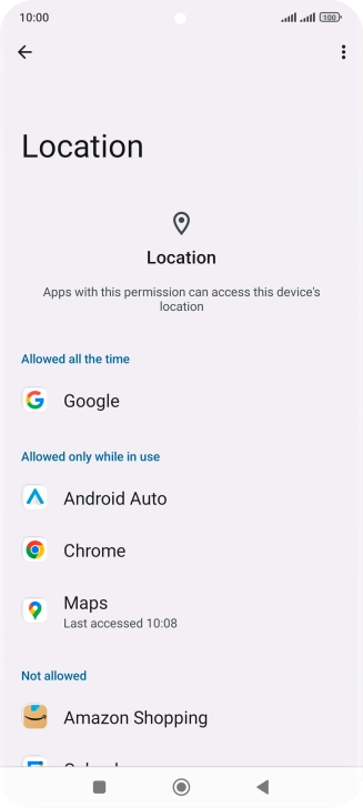 Press the required app.