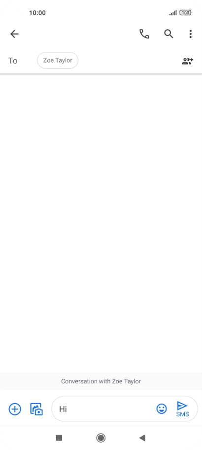 Press the send icon when you've finished your text message.
