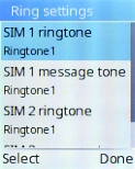 Select SIM message tone. Select SIM message tone.