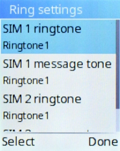 Select SIM message tone. Select SIM message tone.