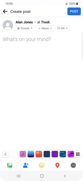 Press the text input field. Press the text input field.