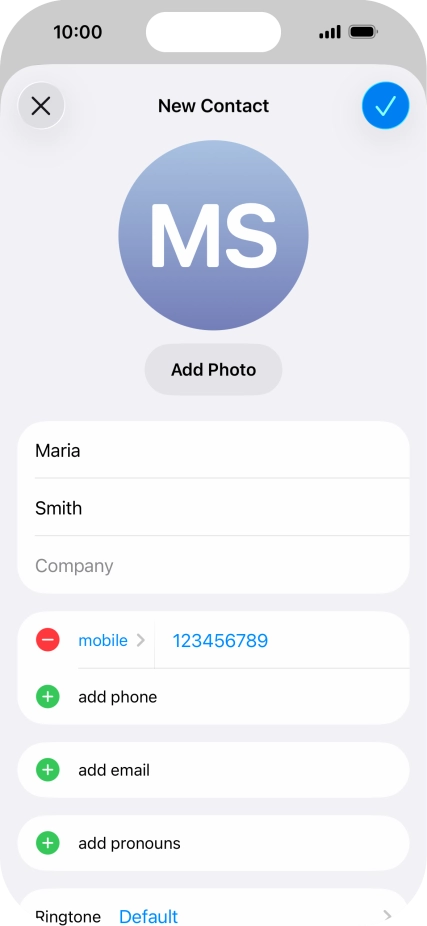 Press the confirm icon.