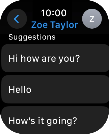 Press the required quick reply. Press the required quick reply.