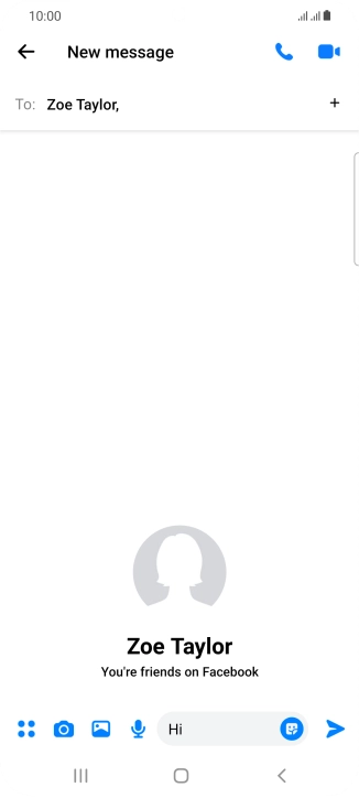 Write the required message and press the send icon. Write the required message and press the send icon.