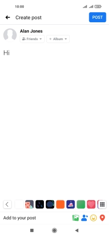 Write the required text and press POST. Write the required text and press POST.