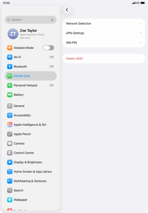 Press APN Settings.