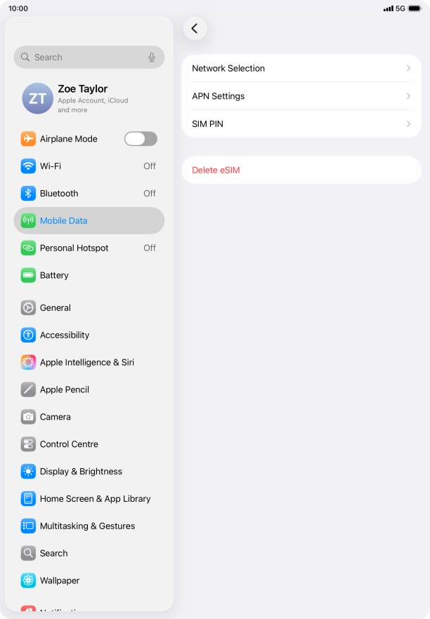 Press APN Settings.