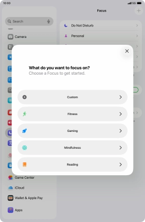 Press the required focus mode and follow the instructions on the screen to add the selected focus mode. Press the required focus mode and follow the instructions on the screen to add the selected focus mode.