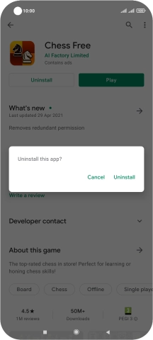 Press Uninstall.