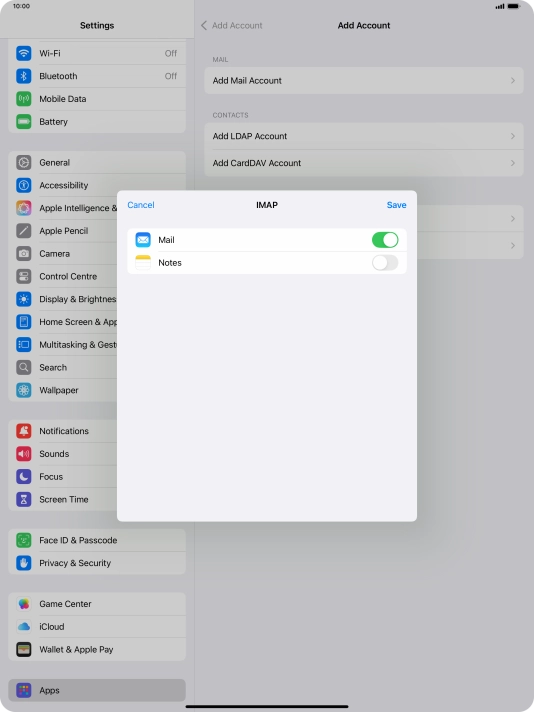 Press Save. Your email account has now been set up. To select more settings for incoming and outgoing server, proceed with the following steps. Press Save. Your email account has now been set up. To select more settings for incoming and outgoing server, proceed with the following steps.
