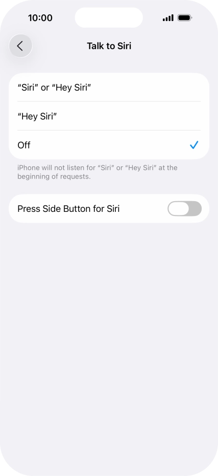 Press the indicator next to 