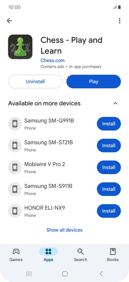 Press Uninstall.