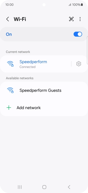 Press the settings icon next to the Wi-Fi network you're connected to. Press the settings icon next to the Wi-Fi network you're connected to.