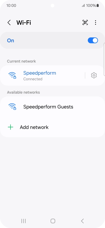 Press the settings icon next to the Wi-Fi network you're connected to. Press the settings icon next to the Wi-Fi network you're connected to.