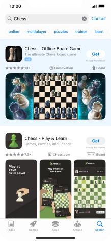 Press the required app. Press the required app.