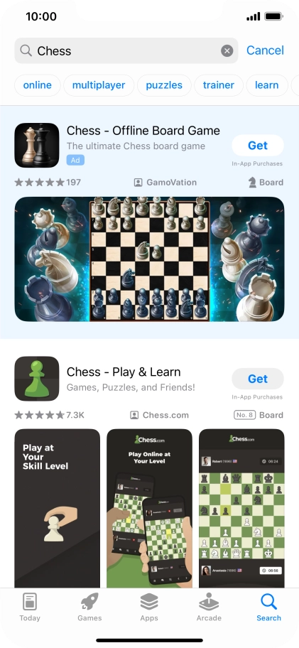 Press the required app. Press the required app.